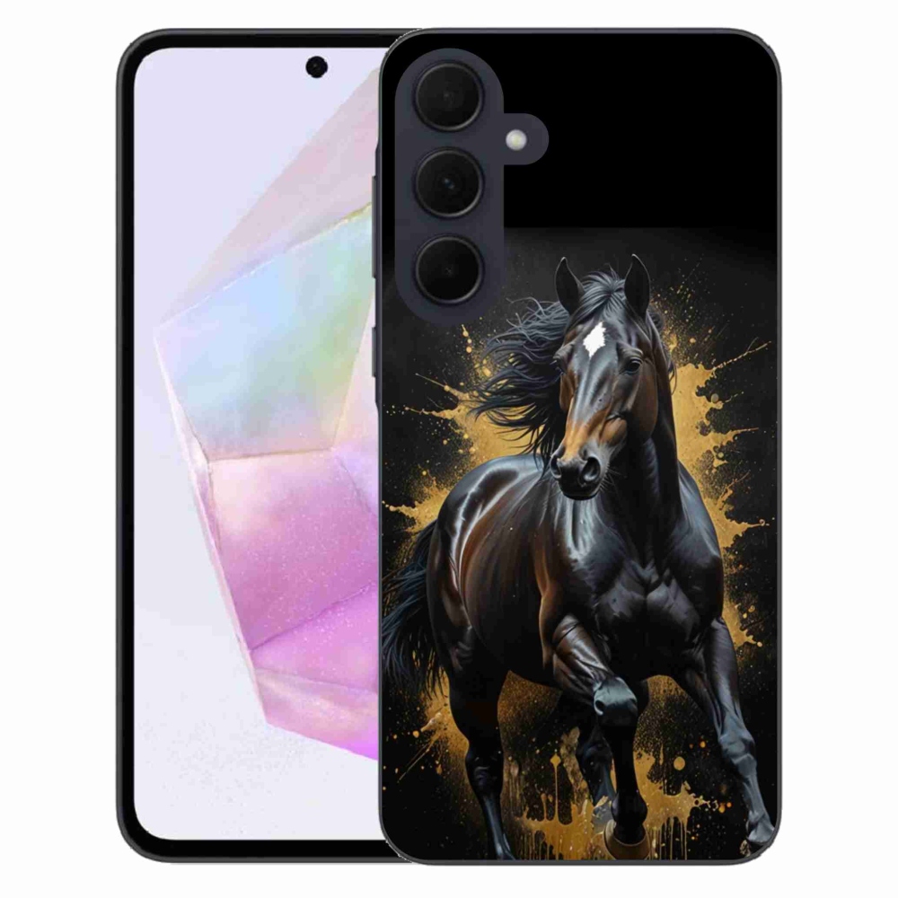 Zselés borítás mmCase Samsung Galaxy A35 5G - elegáns fekete ménes
