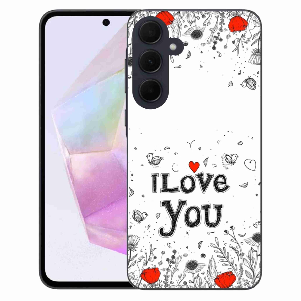 Gél borítás mmCase Samsung Galaxy A35 5G - I love you fehér háttérrel