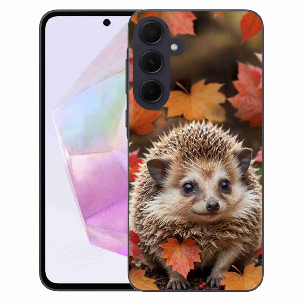 Zselés borító mmCase Samsung Galaxy A35 5G - sün a levelek között