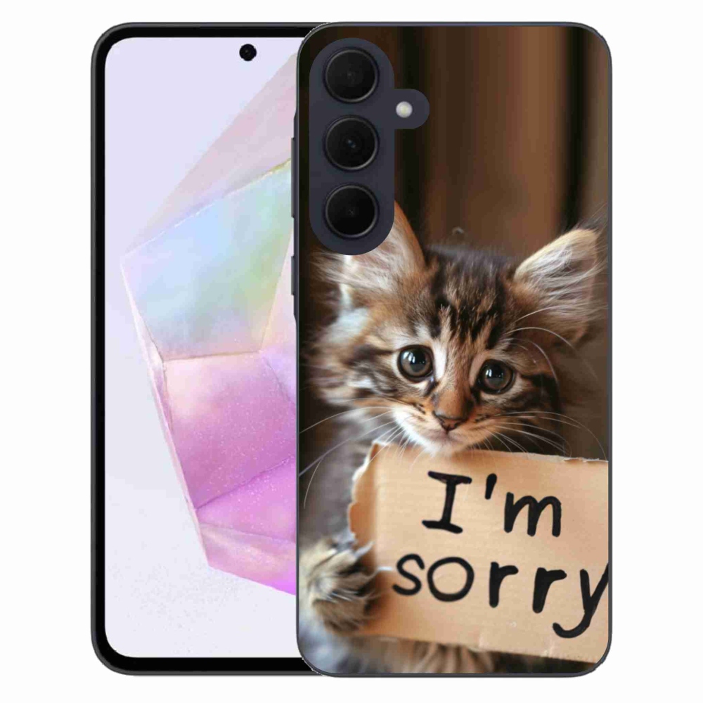 Zselés borítás mmCase Samsung Galaxy A35 5G - macska bocsánatkérés