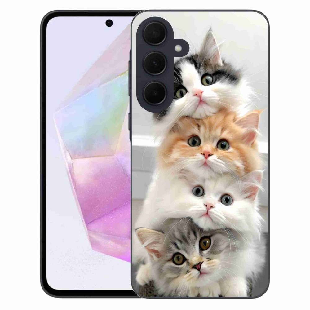Zselés borítás mmCase Samsung Galaxy A35 5G - macska csokorhoz