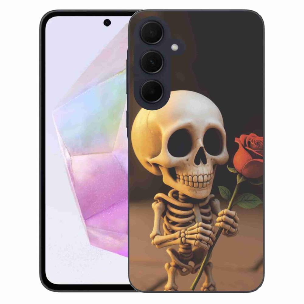 Gél borítás mmCase Samsung Galaxy A35 5G - csontváz rózsával
