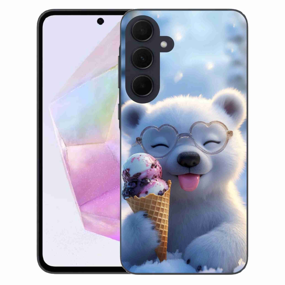 Gél borítás mmCase Samsung Galaxy A35 5G - mackó fagylalttal