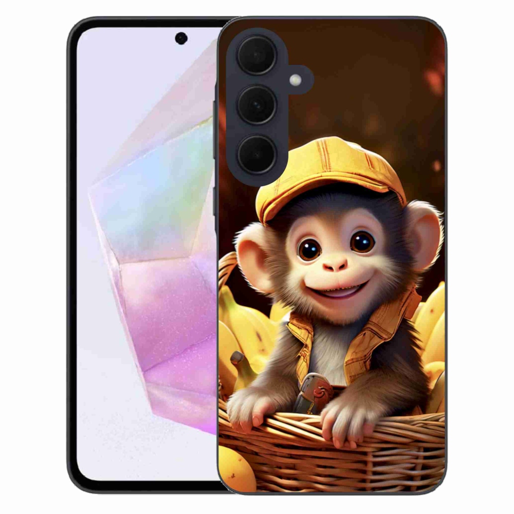 Zselés borítás mmCase Samsung Galaxy A35 5G - majom a kosárban