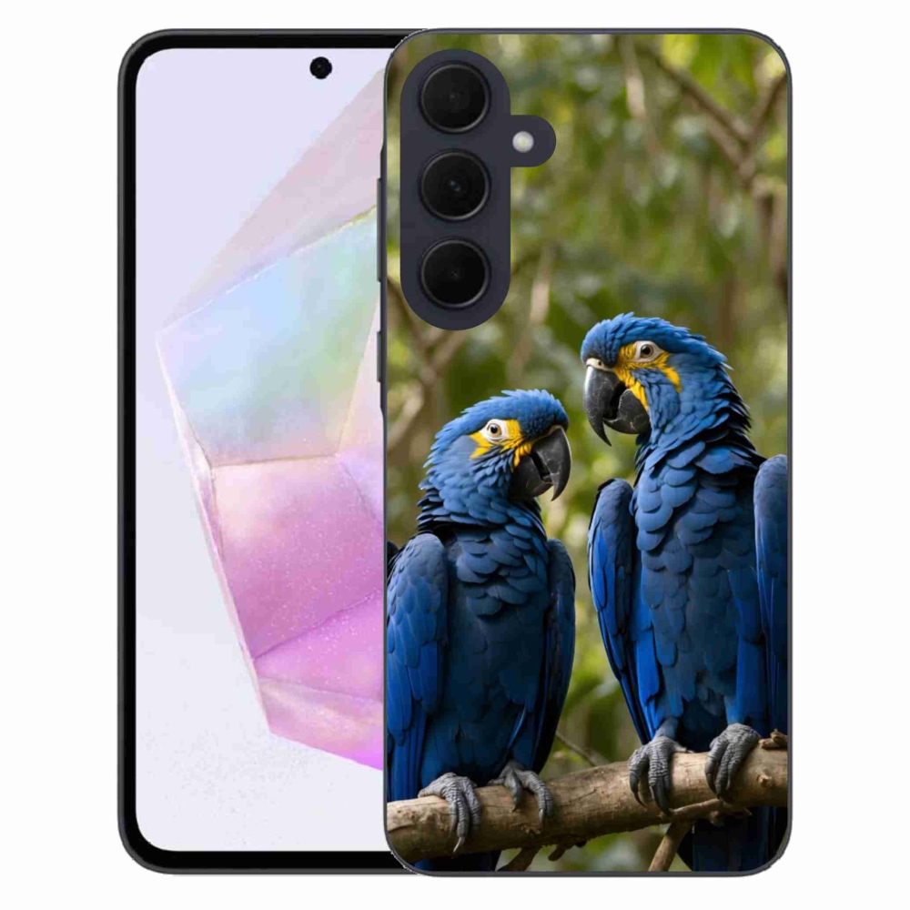 Zselés borítás mmCase Samsung Galaxy A35 5G - papagáj duóhoz