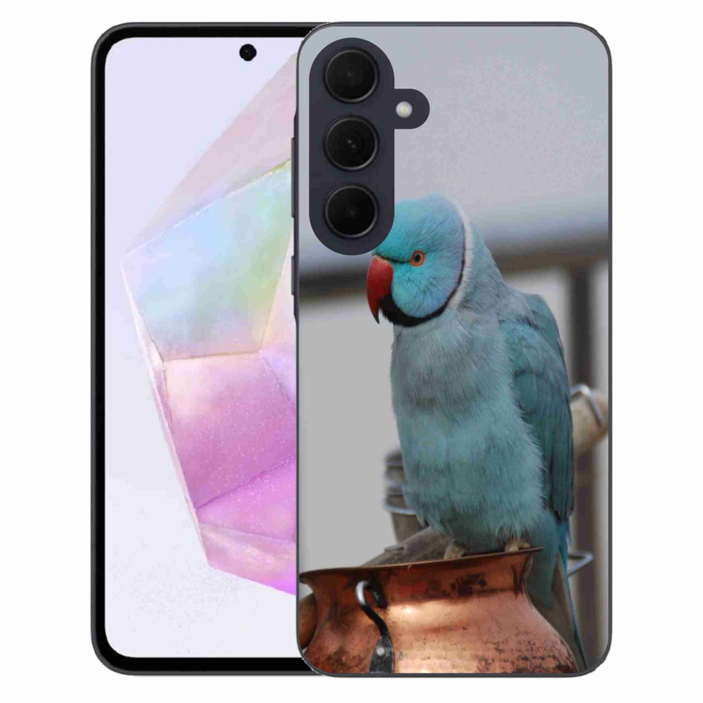 Zselés borítás mmCase Samsung Galaxy A35 5G - papagáj alexander kék