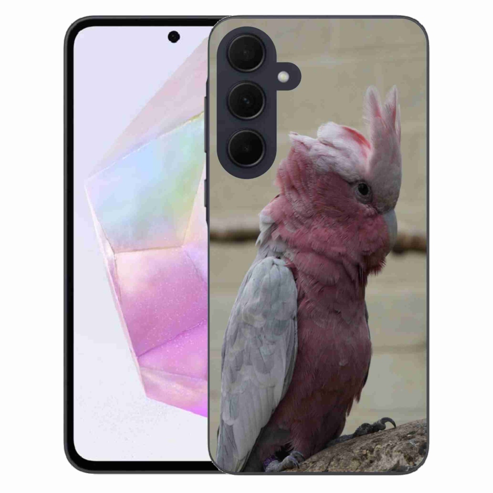 Gél védőhuzat mmCase Samsung Galaxy A35 5G - papagáj kakadu rózsaszínű