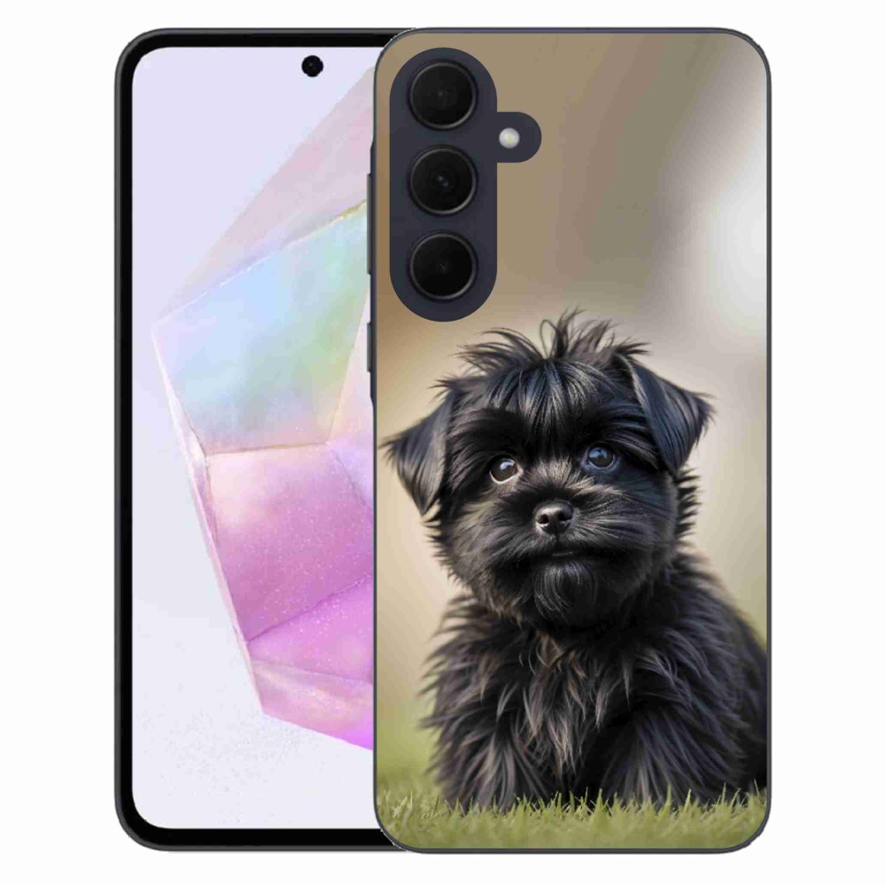 Gél védőhuzat mmCase Samsung Galaxy A35 5G - aranyos fekete kutya