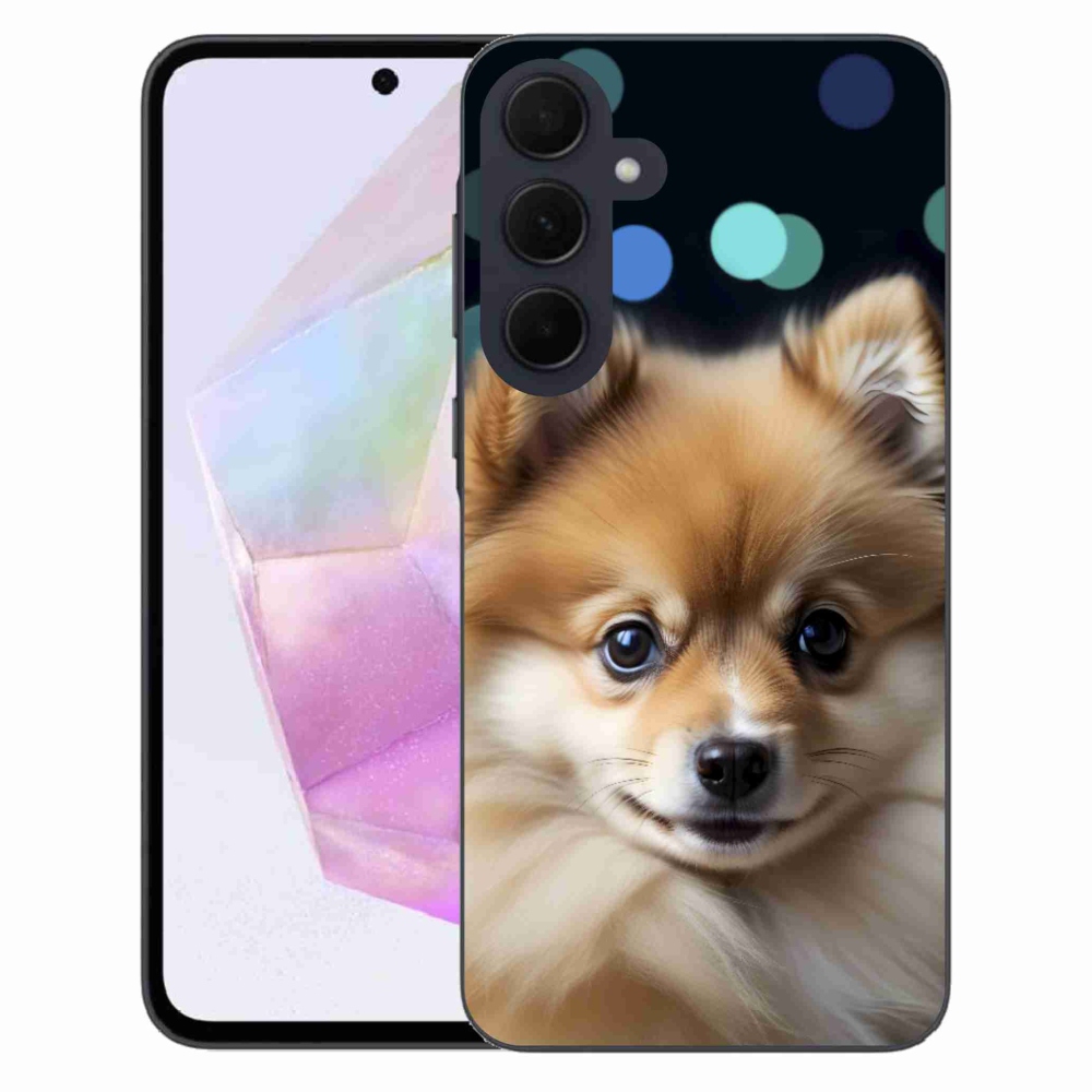 Gél borítás mmCase Samsung Galaxy A35 5G - aranyos pomerániai állathoz
