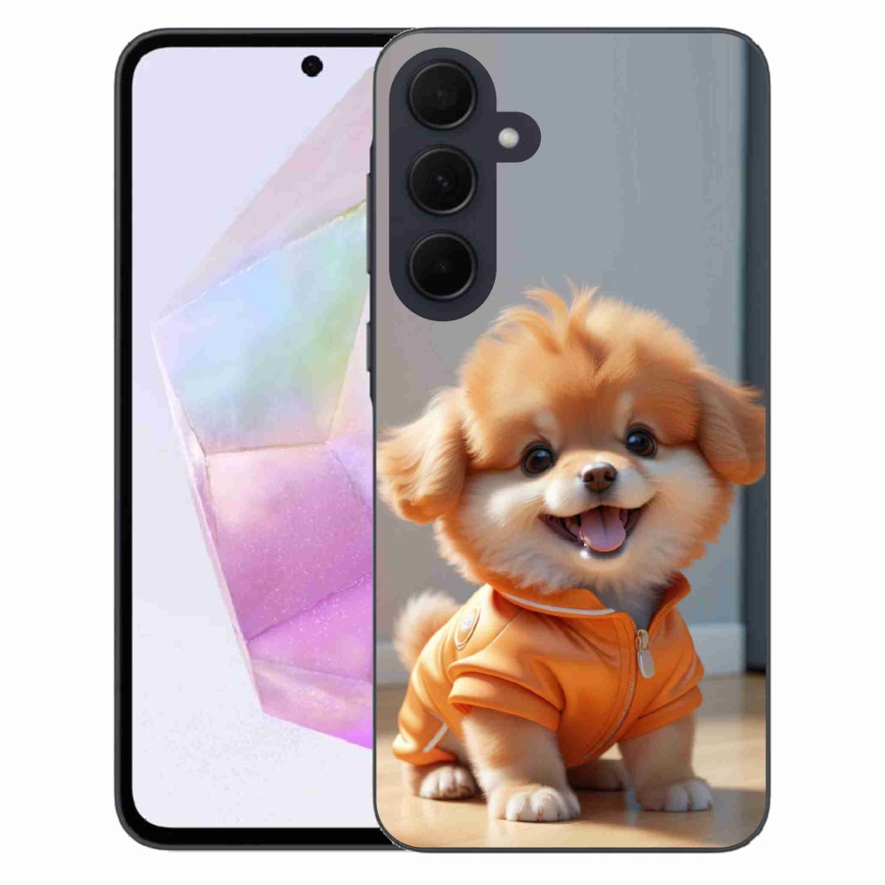 Zselés borítás mmCase Samsung Galaxy A35 5G - aranyos pomerániai pulóverben