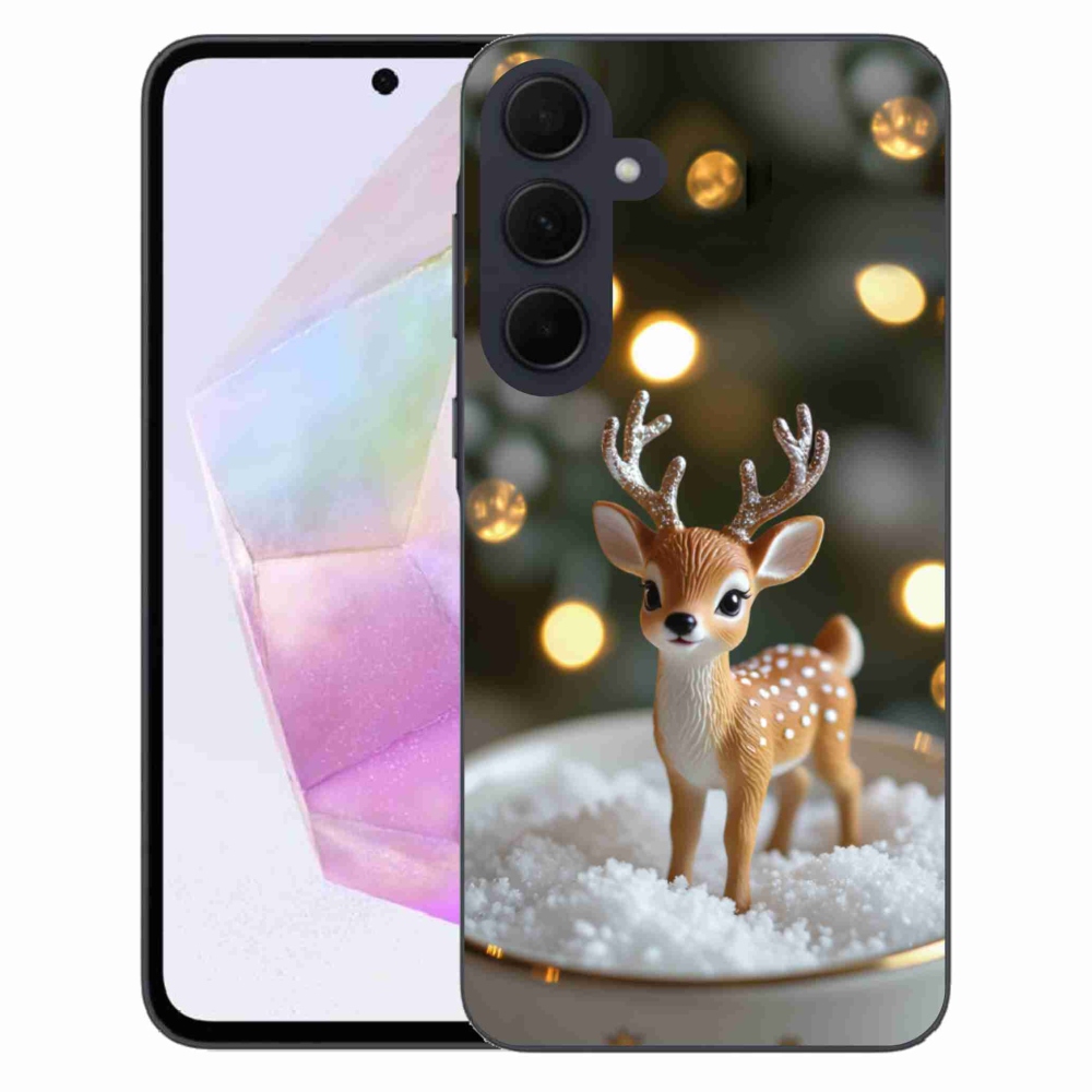 Gél borítás mmCase Samsung Galaxy A35 5G - aranyos karácsonyi szarvasok