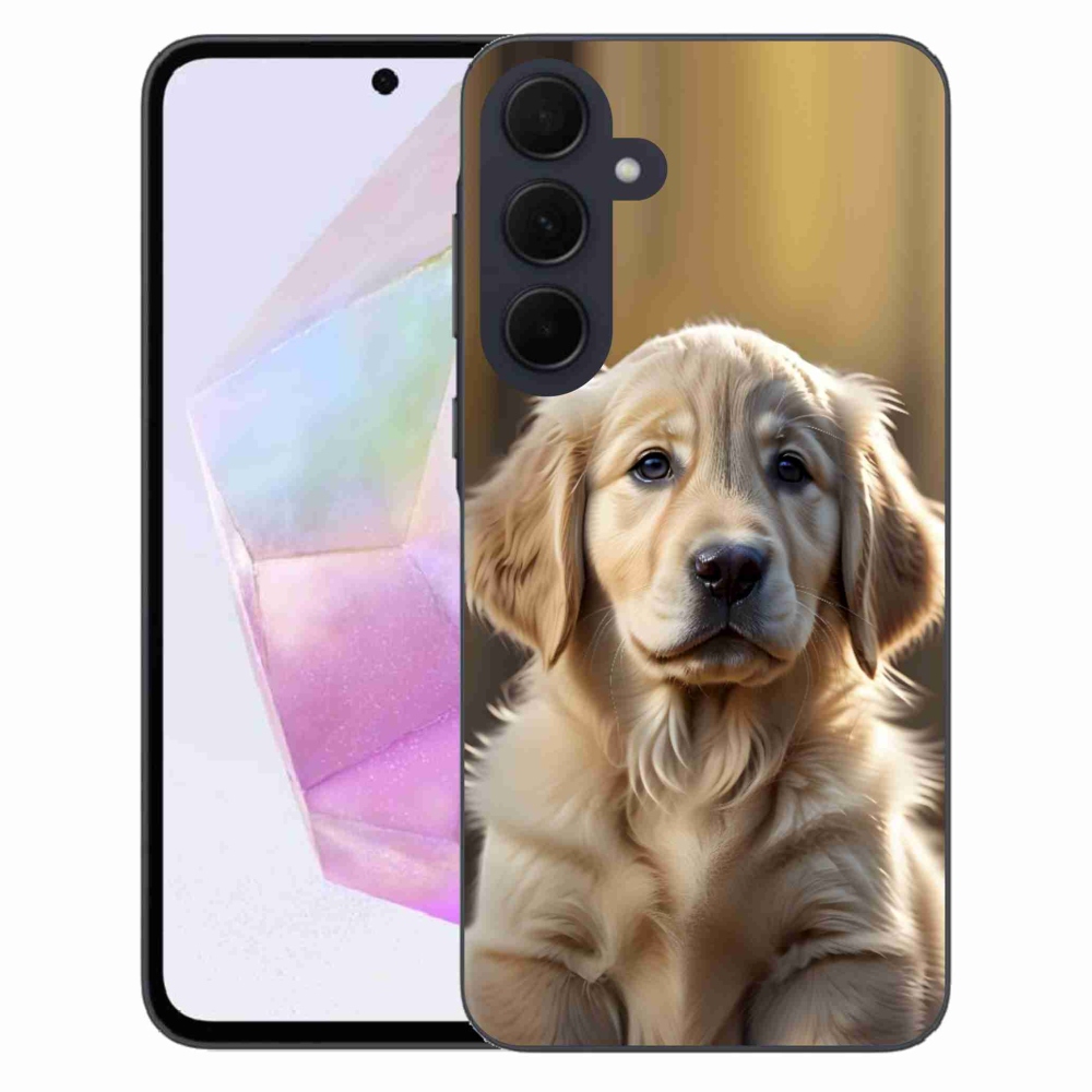 Gél borítás mmCase Samsung Galaxy A35 5G - aranyos arany retrieverhez