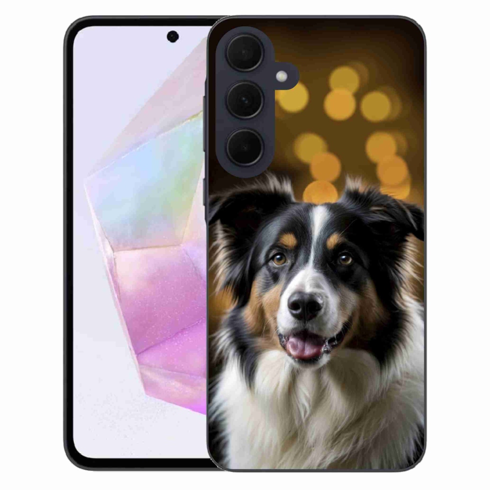 Gél borítás mmCase Samsung Galaxy A35 5G - mosolygós ausztrál juhászkutya számára