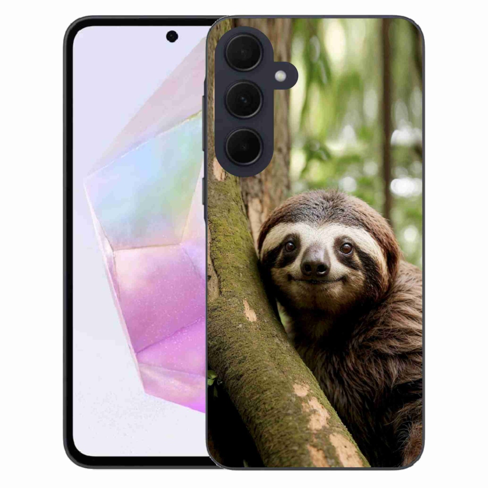 Gél borítás mmCase Samsung Galaxy A35 5G - mosolygó lajhárhoz