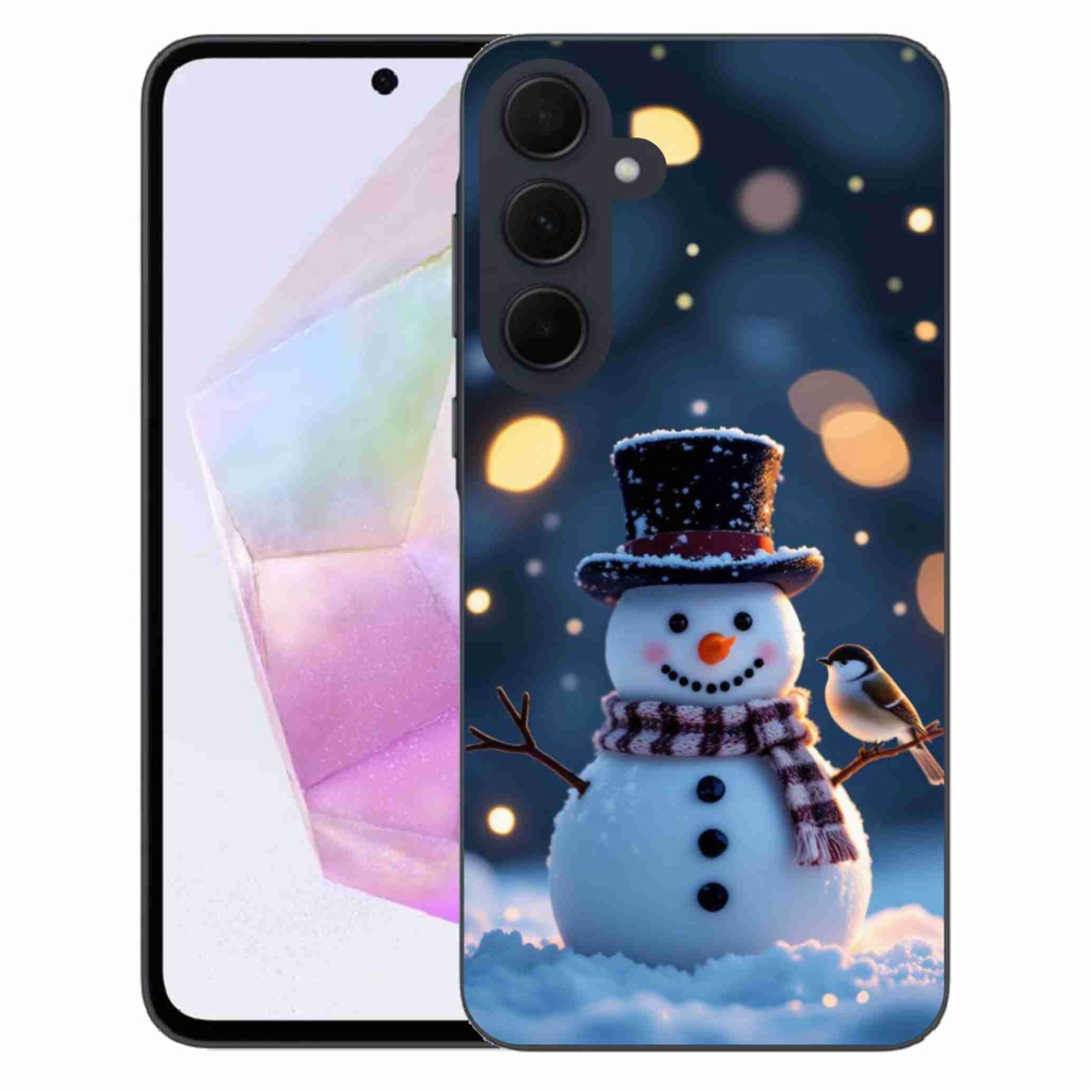 Gél borítás mmCase Samsung Galaxy A35 5G - karácsonyi hóemberhez