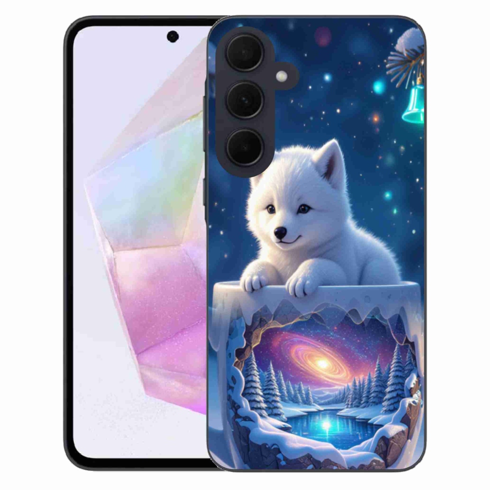 Gél borítás mmCase Samsung Galaxy A35 5G - Karácsonyi kölyökkutyakölyök