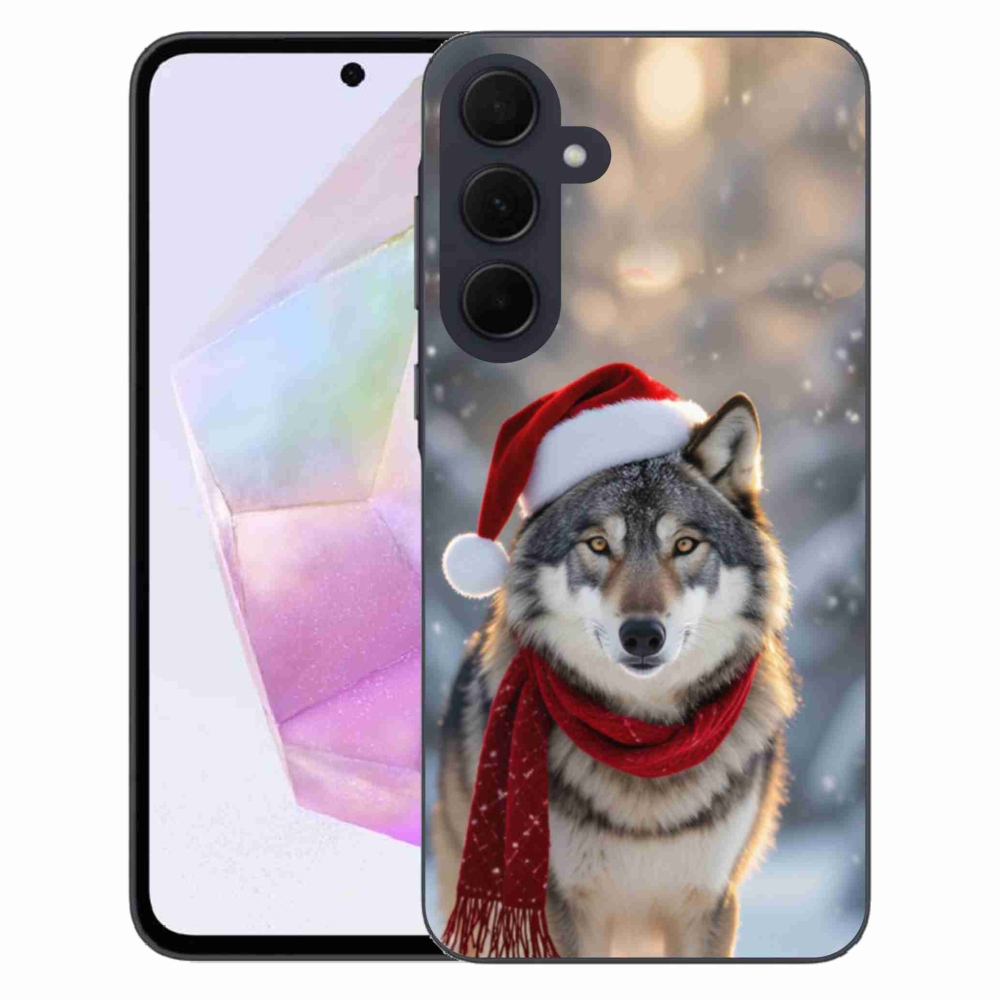 Gél borítás mmCase Samsung Galaxy A35 5G - Karácsonyi farkas