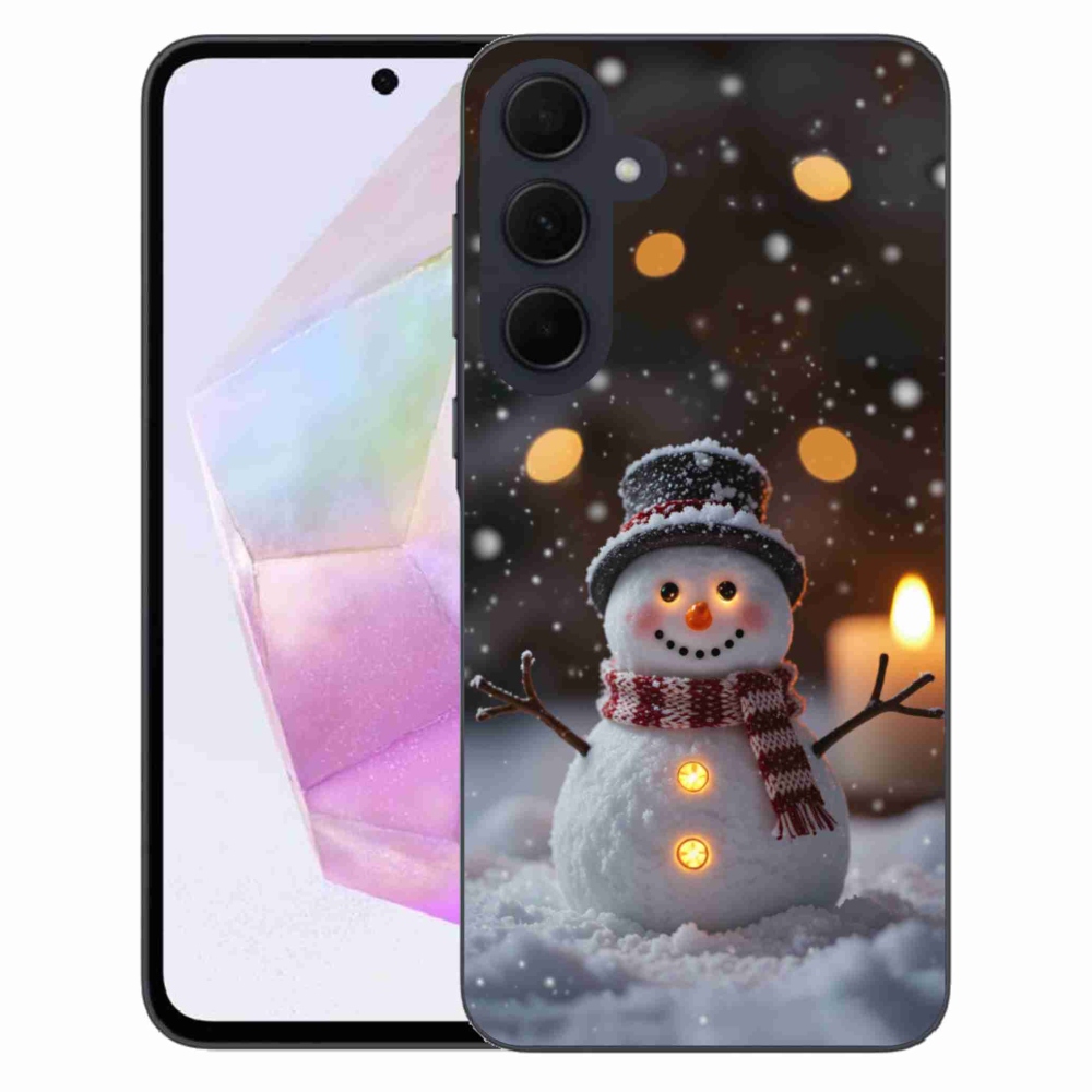 Gél védőhuzat mmCase Samsung Galaxy A35 5G - vidám hóemberhez