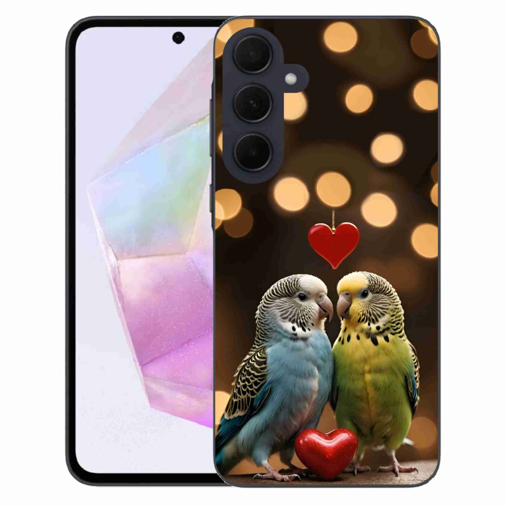 Gél borítás mmCase Samsung Galaxy A35 5G - szerelmes papagájok