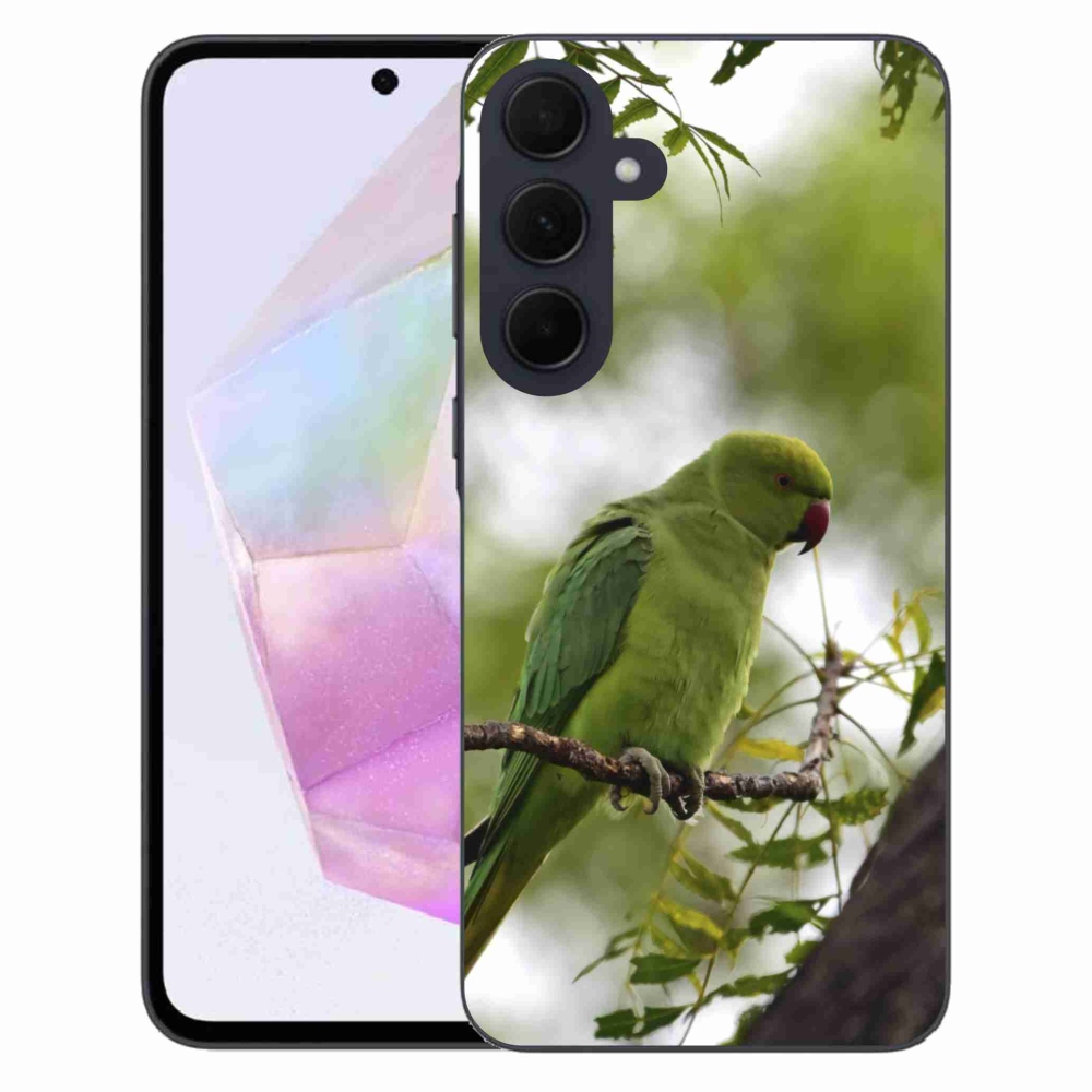 Zselés borítás mmCase Samsung Galaxy A35 5G - zöld papagáj