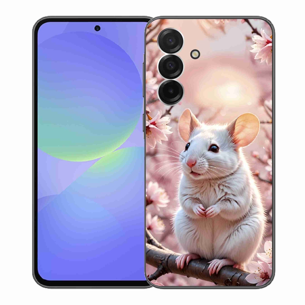 Gél védőhuzat mmCase Samsung Galaxy A36 5G - fehér egér az ágon