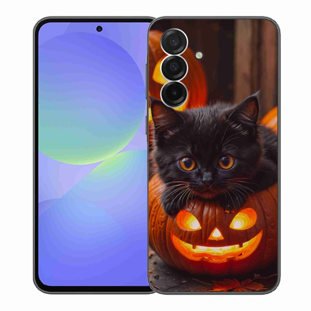 Gél borító mmCase Samsung Galaxy A36 5G - cica és tök - Samsung Galaxy A36 5G számára