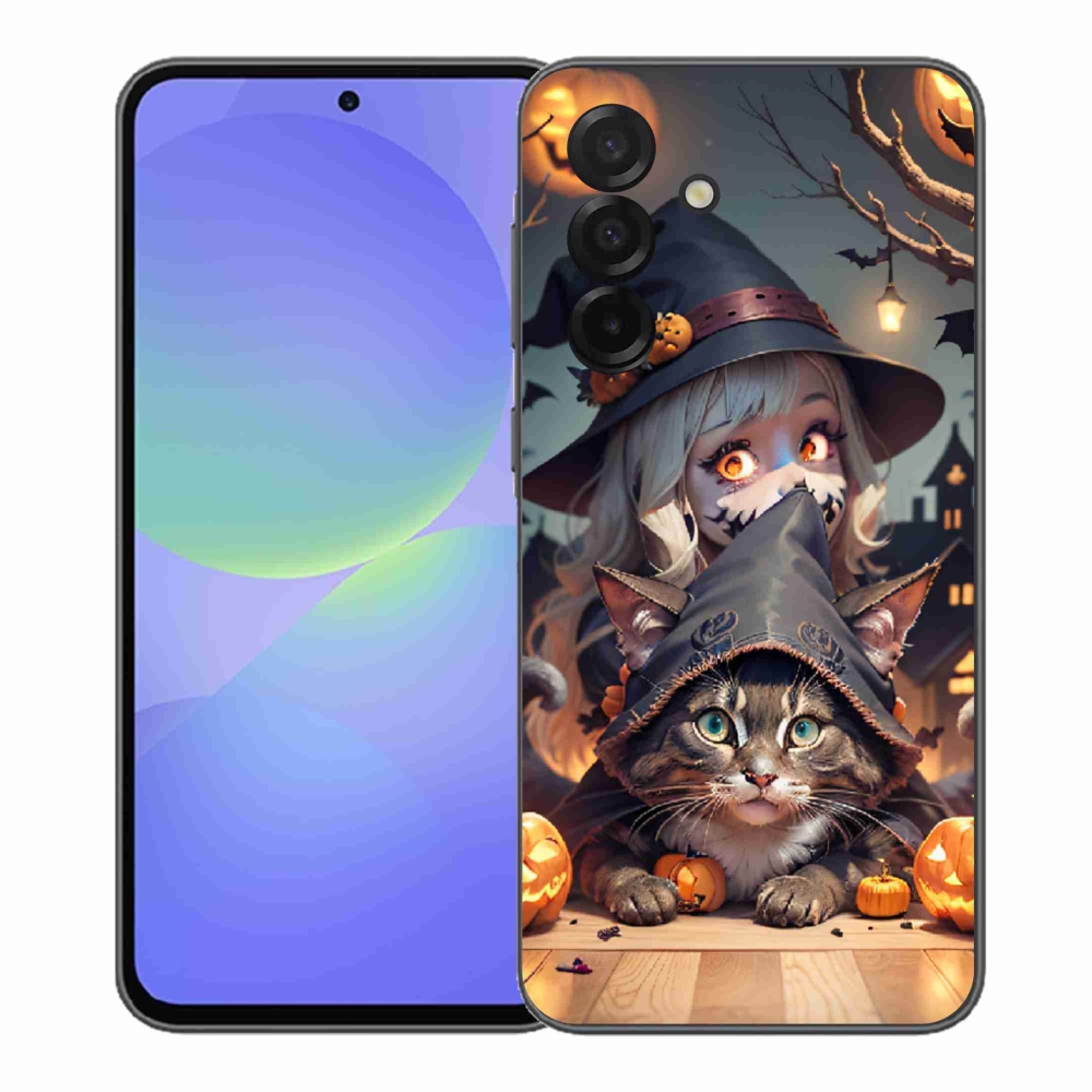 Zselés borítás mmCase Samsung Galaxy A37 5G - boszorkány macskával