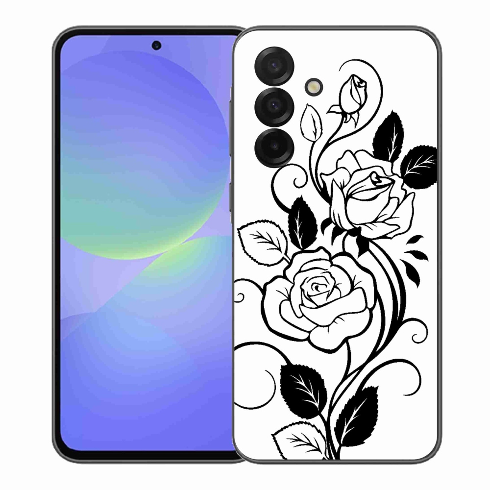 Zselés borítás mmCase Samsung Galaxy A37 5G - fekete és fehér rózsa