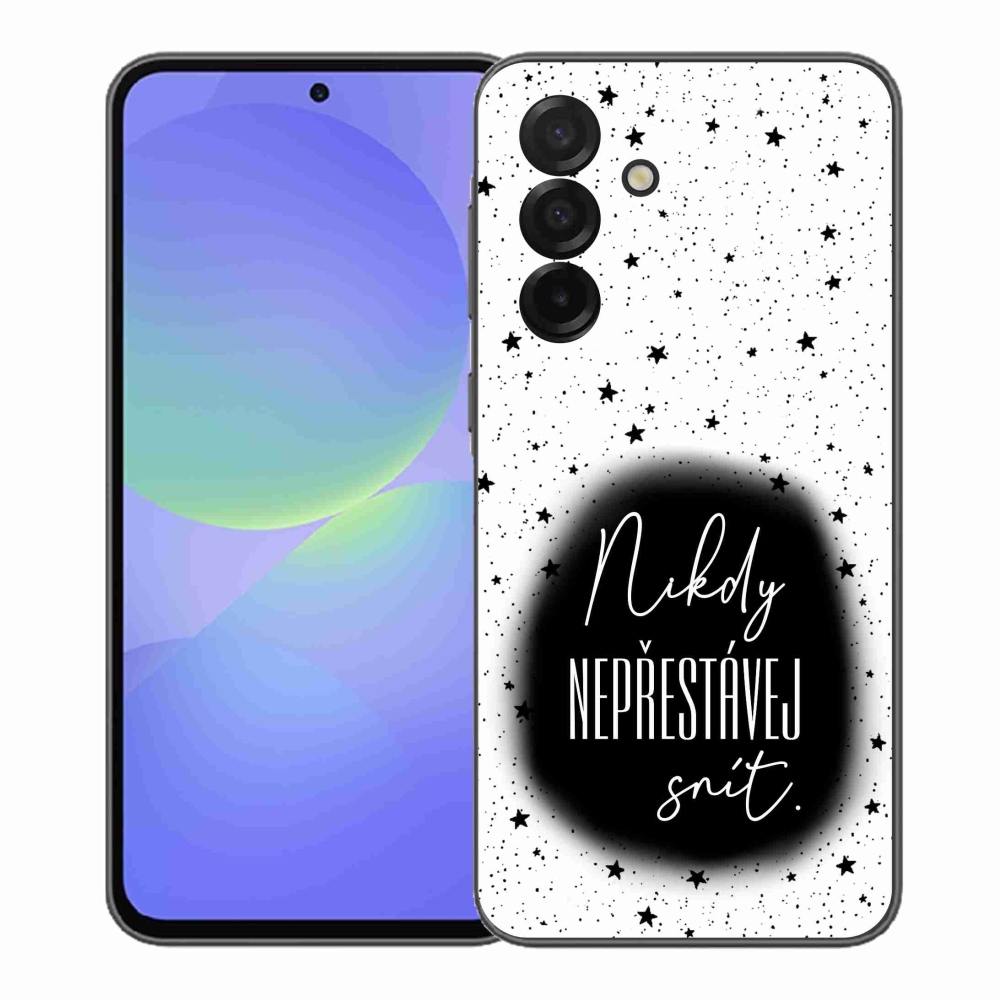 Gél borítás mmCase Samsung Galaxy A37 5G - idézet 1 fekete és fehér háttérrel