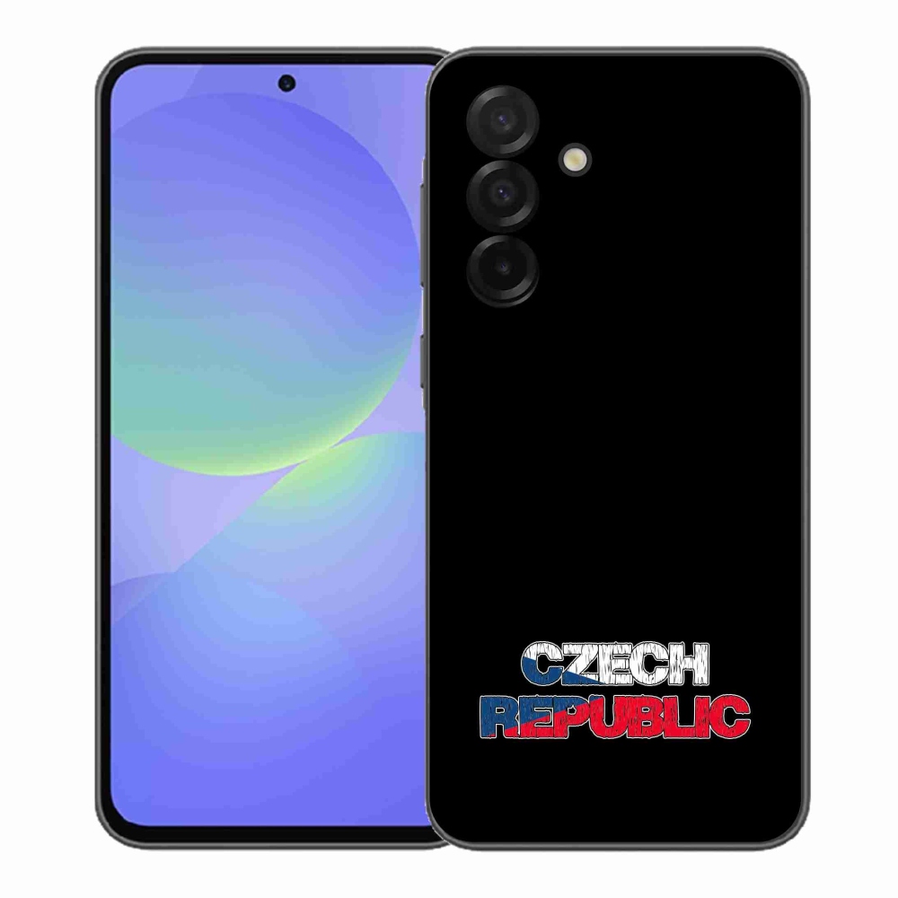 Gél védőhuzat mmCase Samsung Galaxy A37 5G - Csehország fekete háttérrel