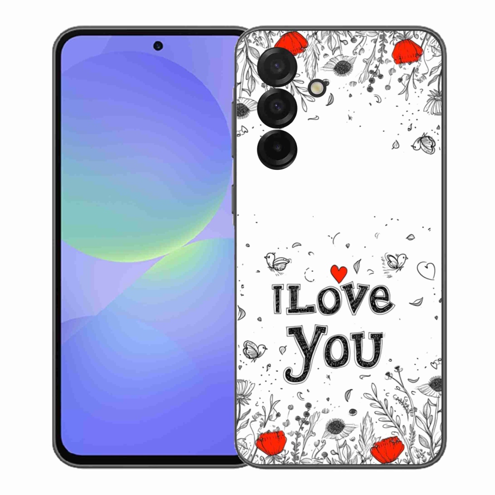 Gél borítás mmCase Samsung Galaxy A37 5G - I love you fehér háttérrel