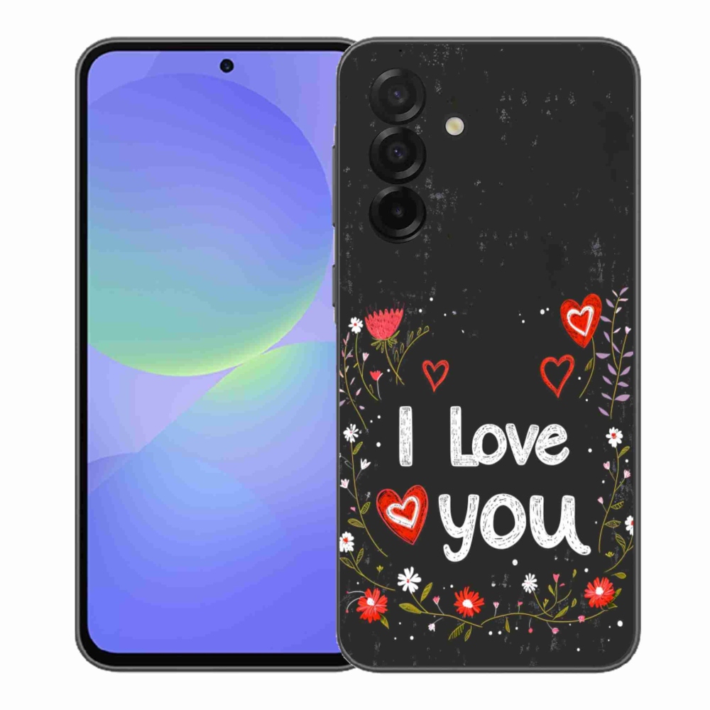 Gél borítás mmCase Samsung Galaxy A37 5G - I love you fekete háttérrel