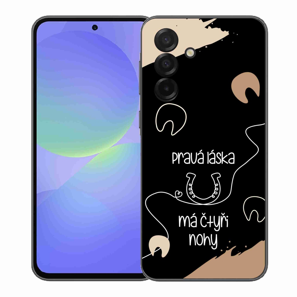 Gél borítás mmCase Samsung Galaxy A37 5G - ló motívum fekete háttérrel