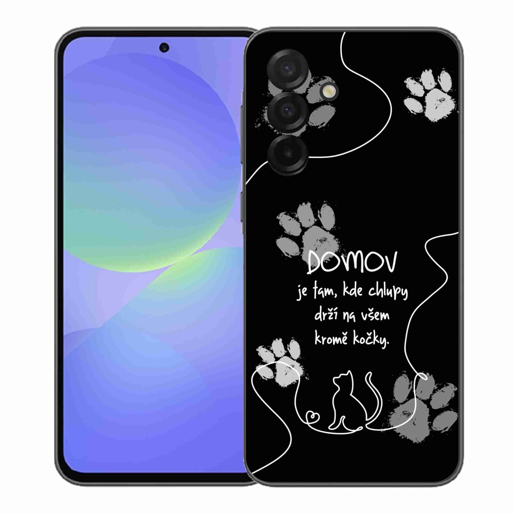 Gél borítás mmCase Samsung Galaxy A37 5G - macska motívum fekete háttérrel