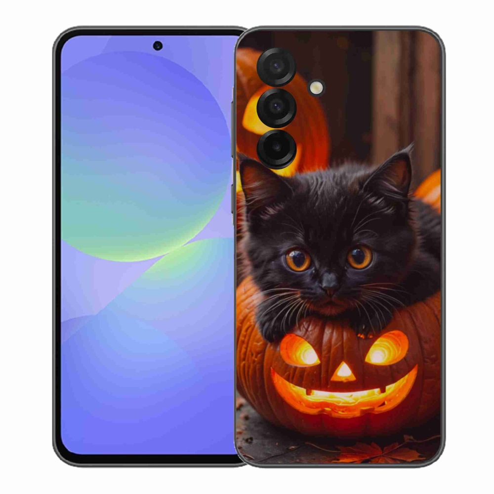 Gél borító mmCase Samsung Galaxy A37 5G - cica és tök - Samsung Galaxy A37 5G számára