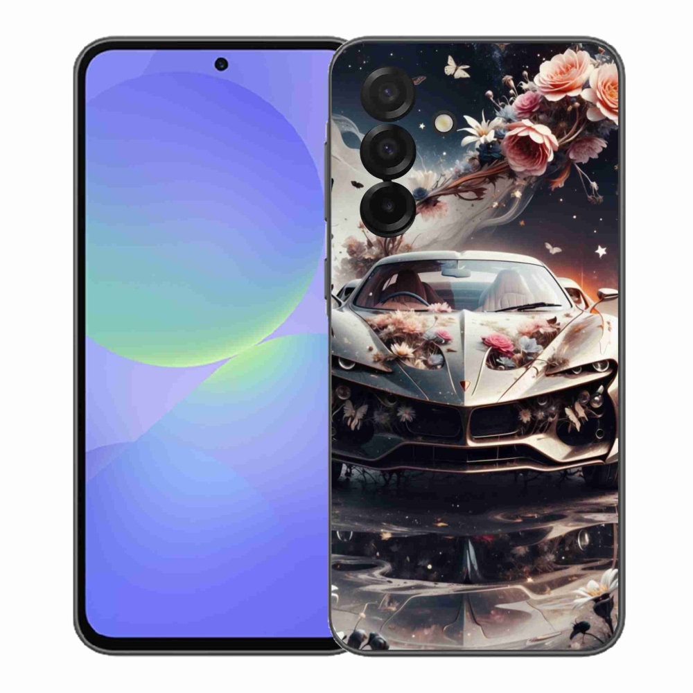 Gél borítás mmCase Samsung Galaxy A37 5G - virágos sportkocsihoz