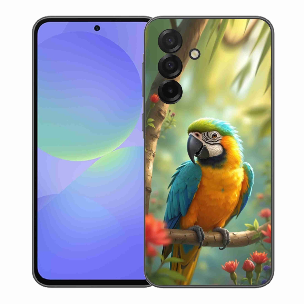 Zselés borítás mmCase Samsung Galaxy A37 5G - papagáj ara kék és sárga