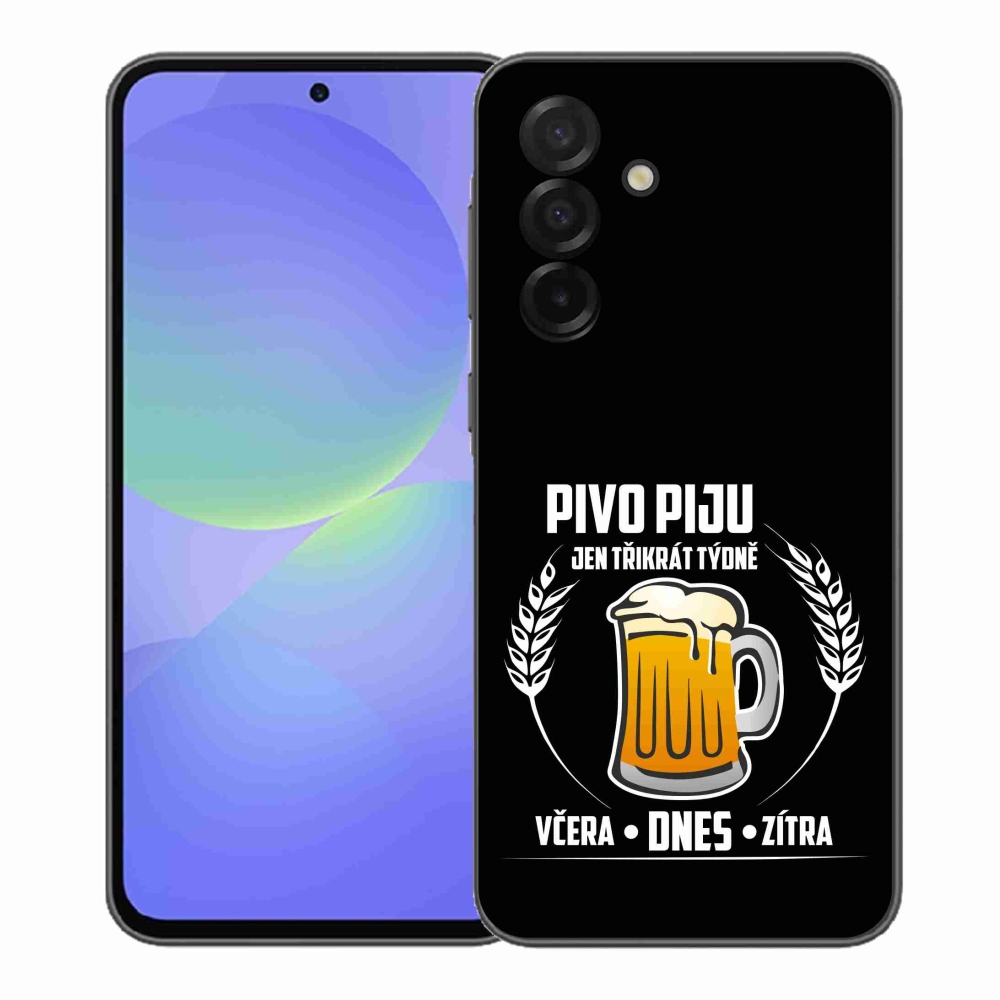 Gél borítás mmCase Samsung Galaxy A37 5G - sör motívum fekete háttérrel