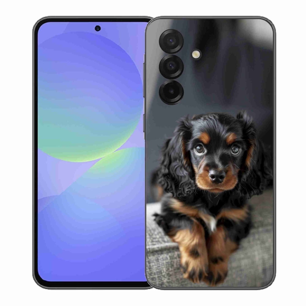 Gél borítás mmCase Samsung Galaxy A37 5G - aranyos hosszú szőrű tacskóhoz