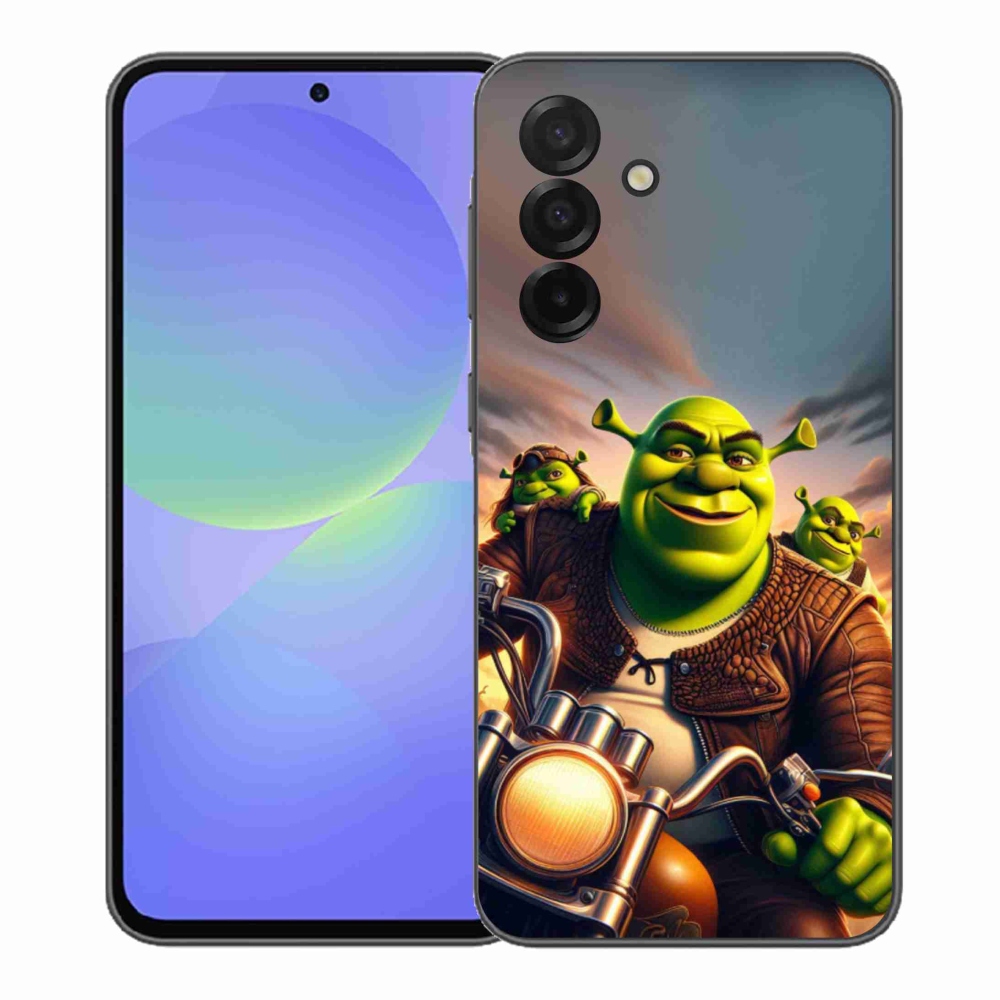 Zselés borítás mmCase Samsung Galaxy A37 5G - shrek egy motorkerékpárral