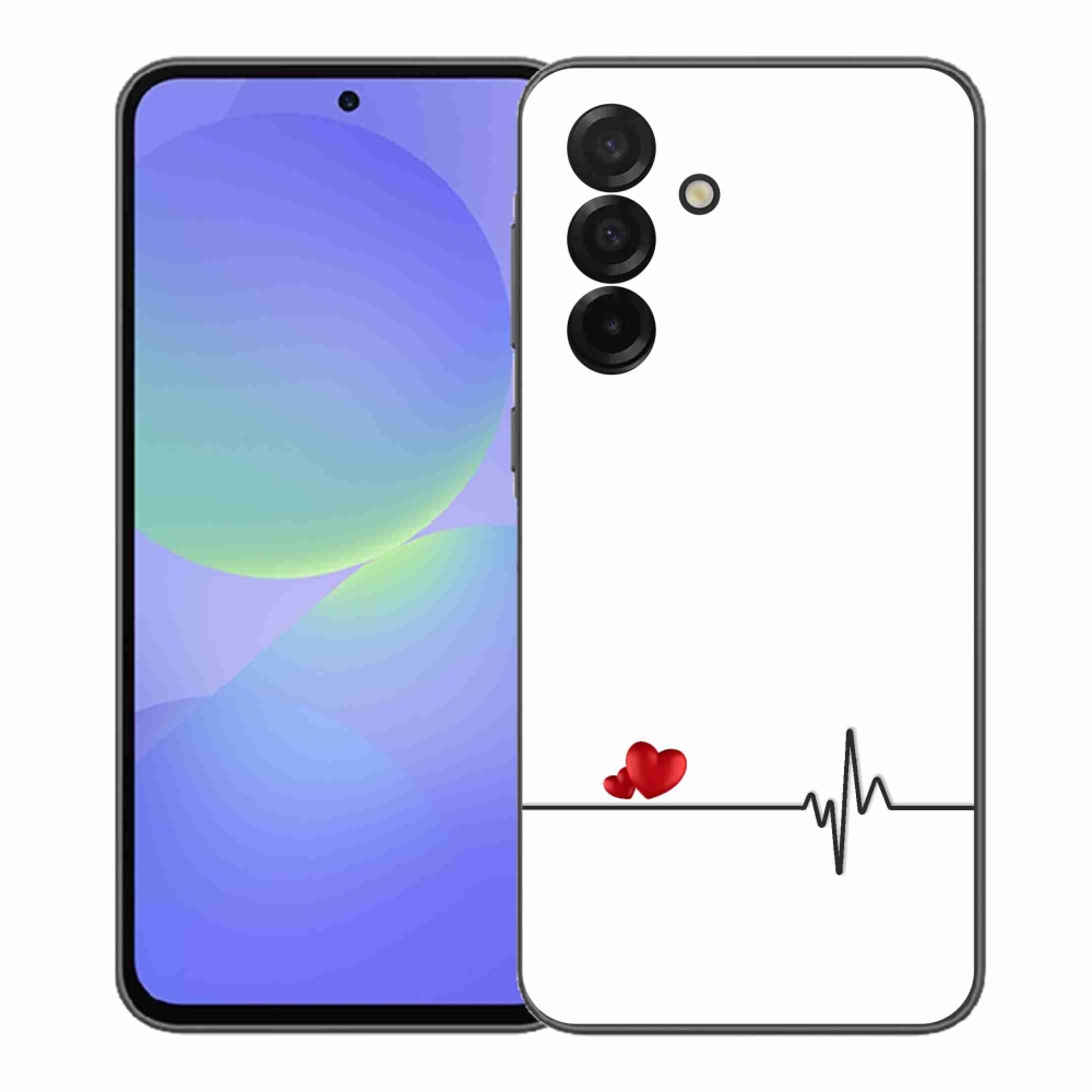 Gél borító mmCase Samsung Galaxy A37 5G - szív és szívverés fehér háttérrel