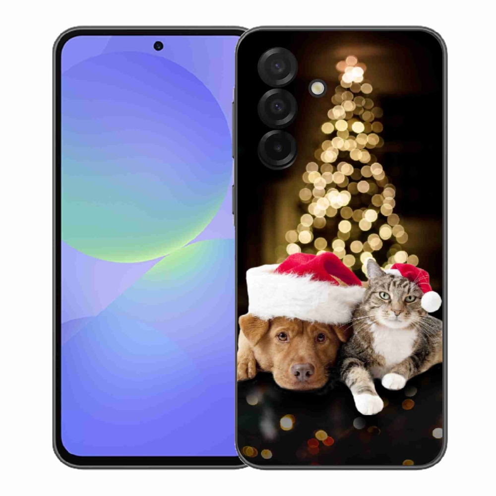 Gél borítás mmCase Samsung Galaxy A37 5G - Karácsonyi kutya és macska