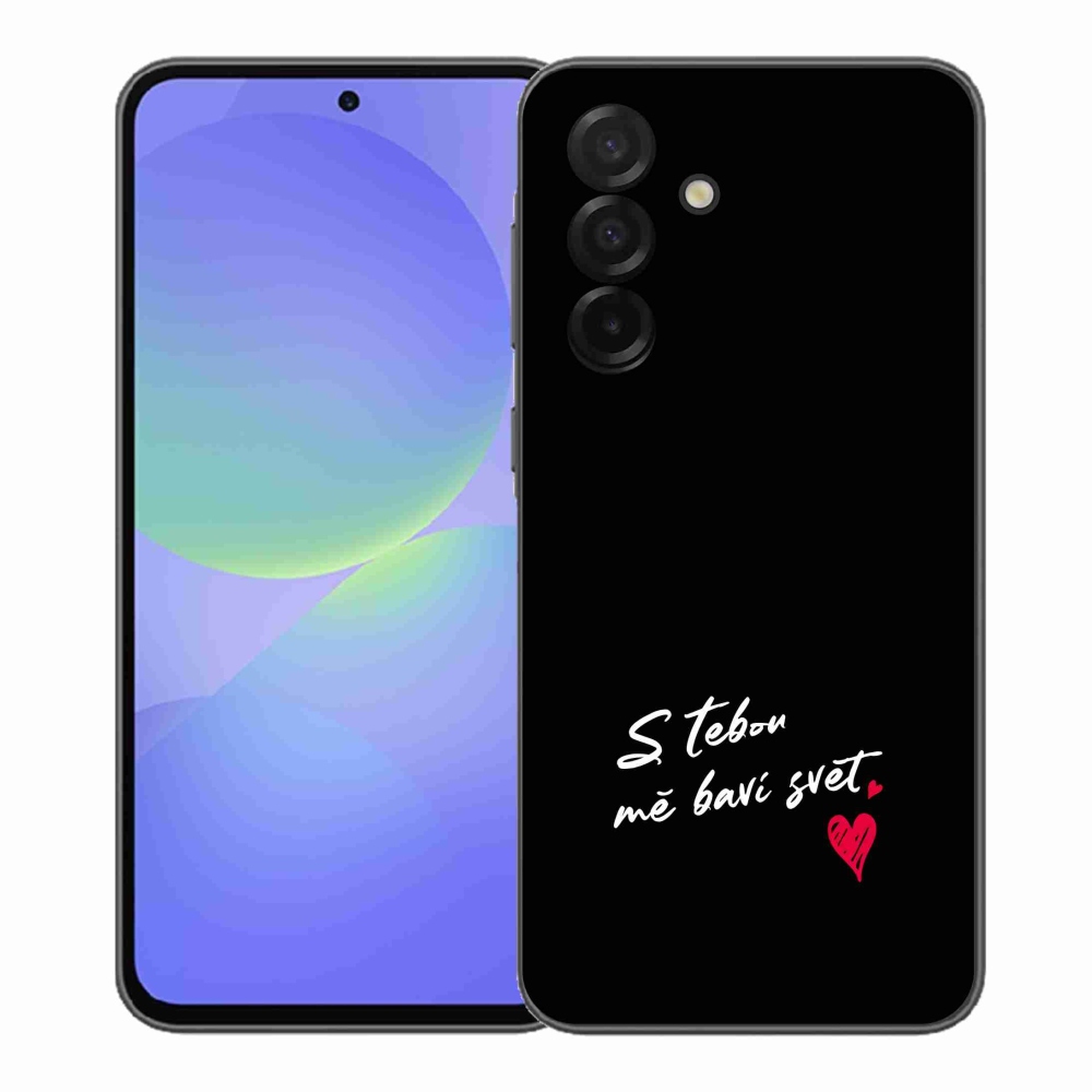 Gél borítás mmCase Samsung Galaxy A37 5G - text in love 1 fekete háttér