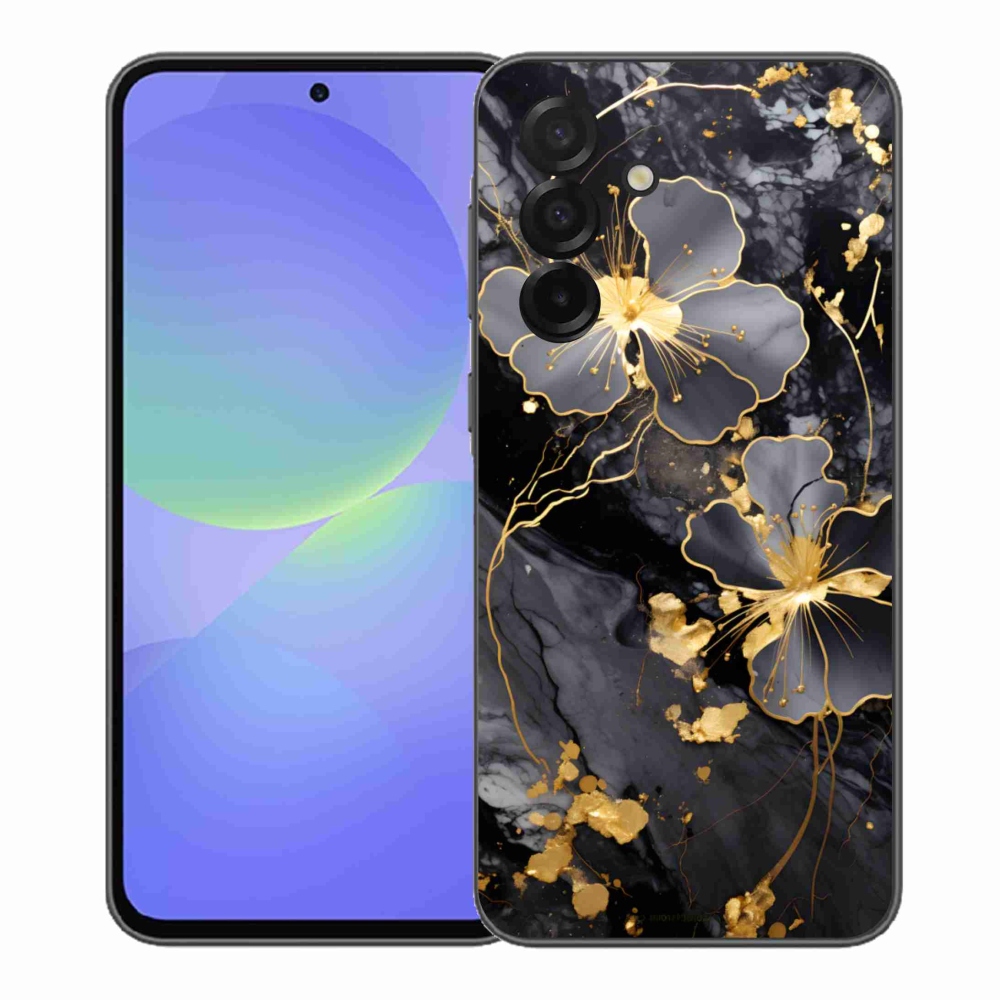 Gél borítás mmCase Samsung Galaxy A37 5G - arany virágok