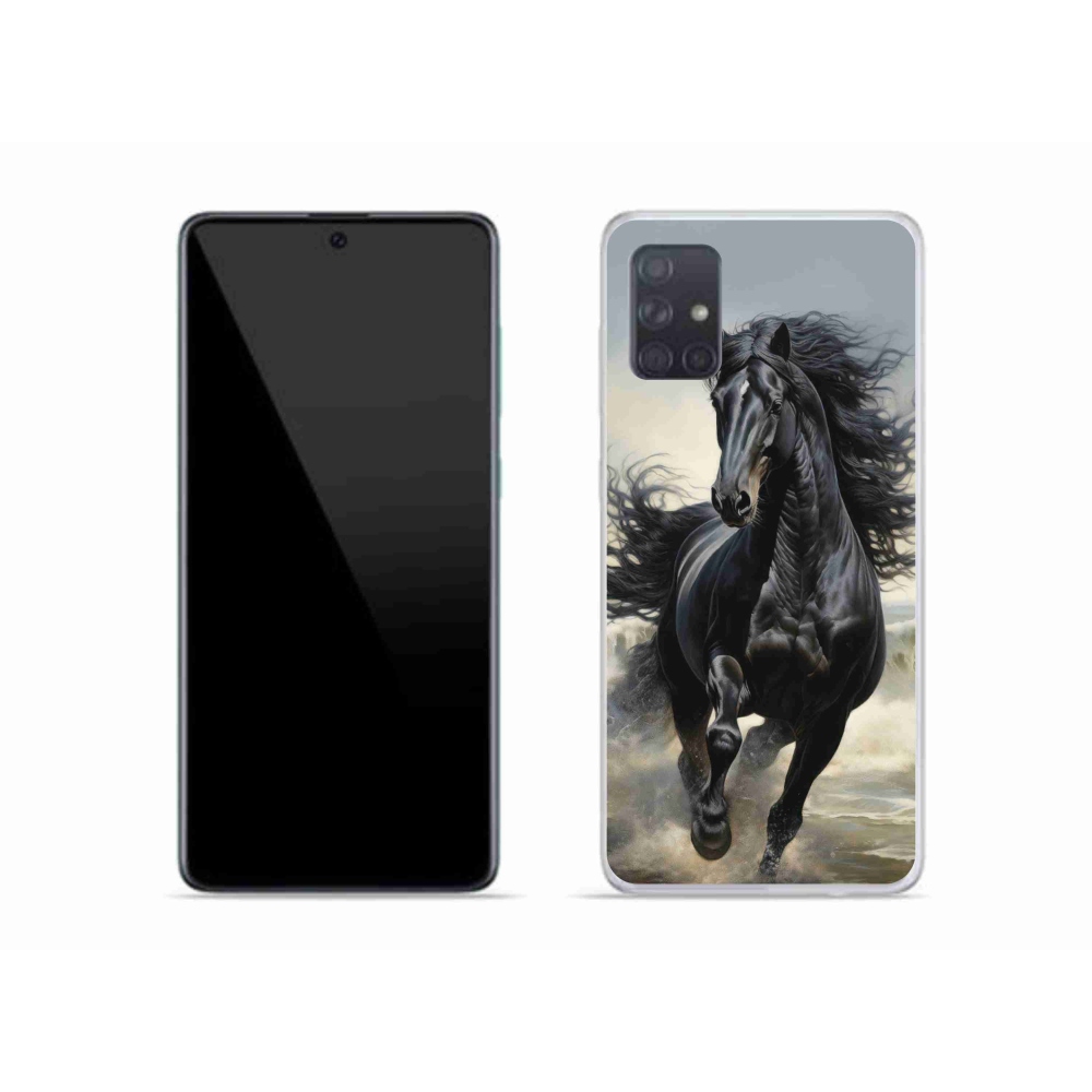 Gél borítás mmCase Samsung Galaxy A51 - fekete futó lóhoz