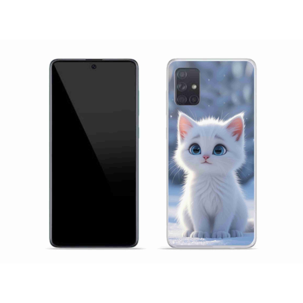 Gél védőhuzat mmCase Samsung Galaxy A51 - fehér cica 3