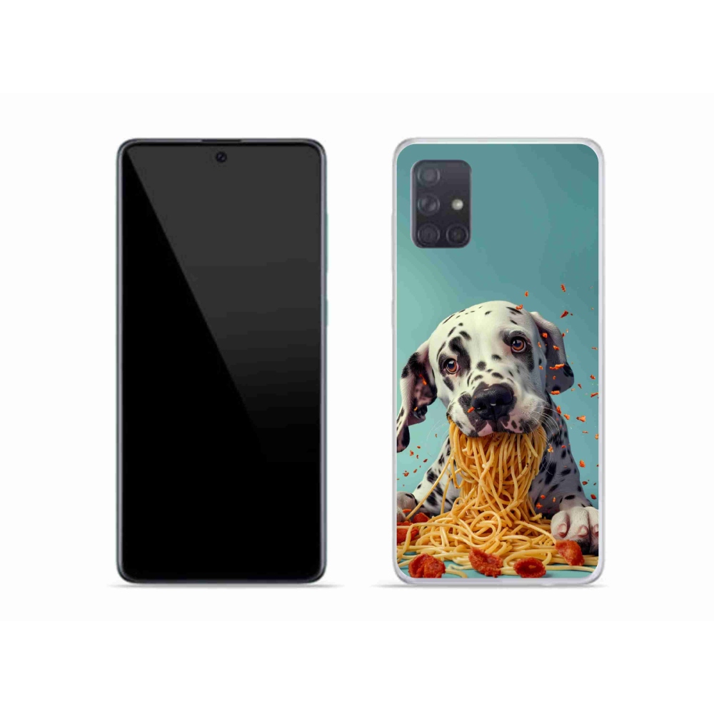 Zselés borítás mmCase Samsung Galaxy A51 készülékhez - Dalmát és spagetti