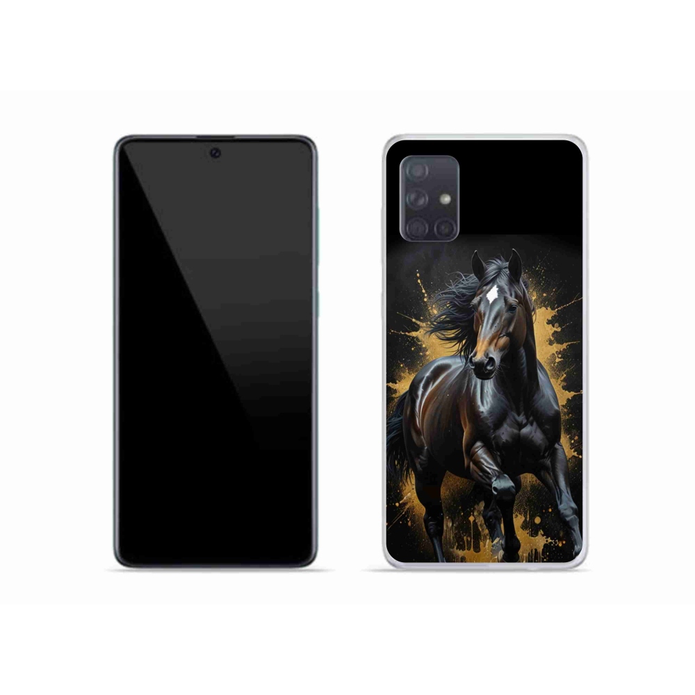 Zselés borítás mmCase Samsung Galaxy A51 készülékhez - elegáns fekete ménes
