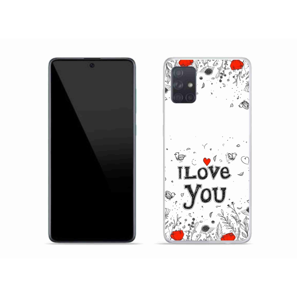 Gél borító mmCase Samsung Galaxy A51 - I love you fehér háttérrel