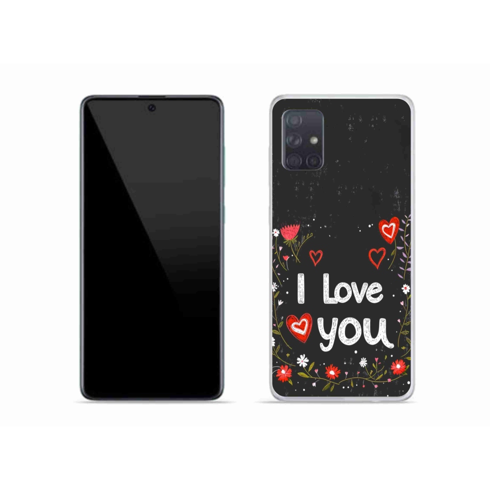 Gél borító mmCase Samsung Galaxy A51 - I love you fekete háttérrel